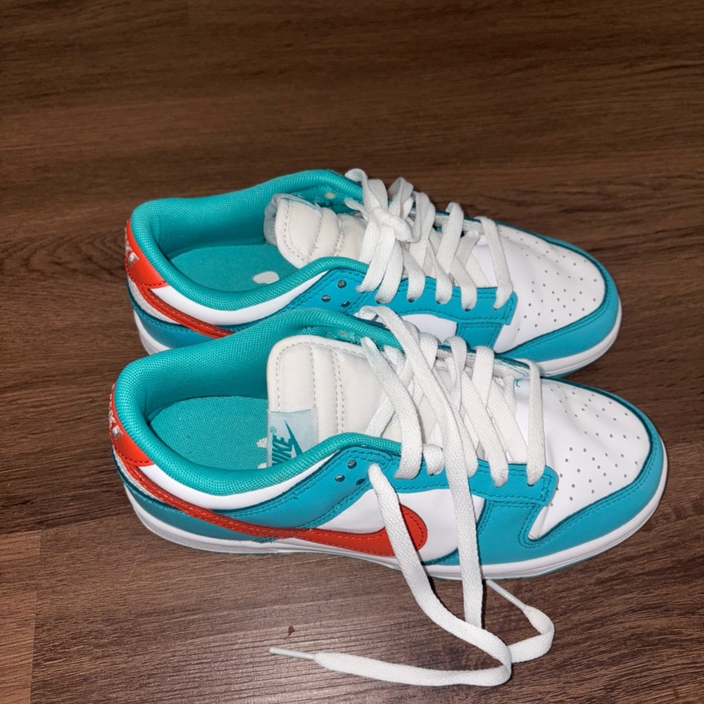 Nike Kids' Blue and Orange Sneakers Miami dolphin dunks